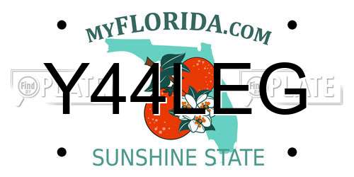Y44LEG Florida License Plate