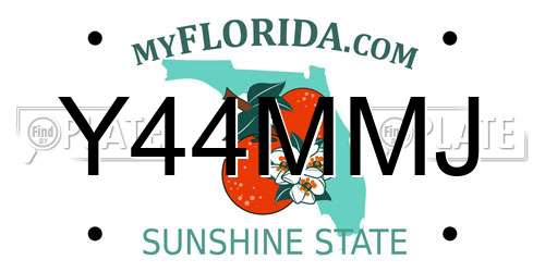 Y44MMJ Florida License Plate