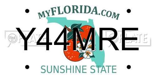 Y44MRE Florida License Plate