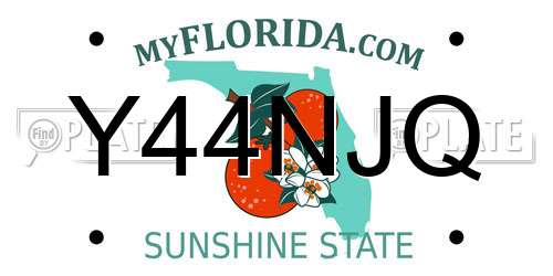 Y44NJQ Florida License Plate