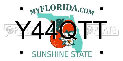 Y44QTT Florida License Plate