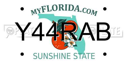 Y44RAB Florida License Plate