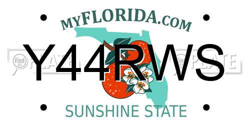 Y44RWS Florida License Plate