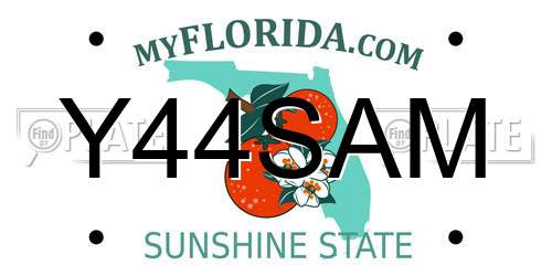 Y44SAM Florida License Plate