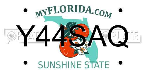 Y44SAQ Florida License Plate