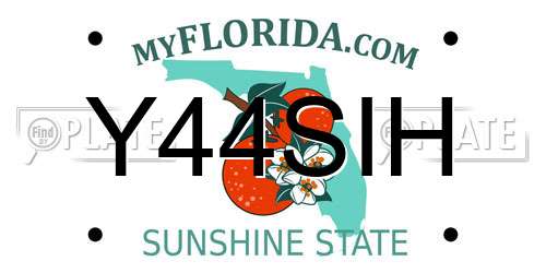Y44SIH Florida License Plate