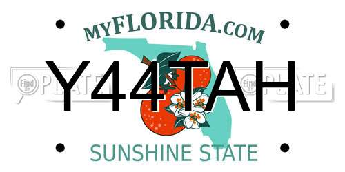 Y44TAH Florida License Plate