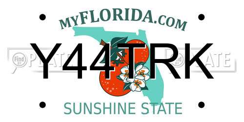 Y44TRK Florida License Plate