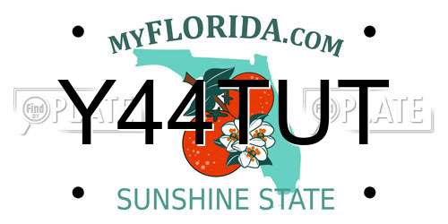 Y44TUT Florida License Plate
