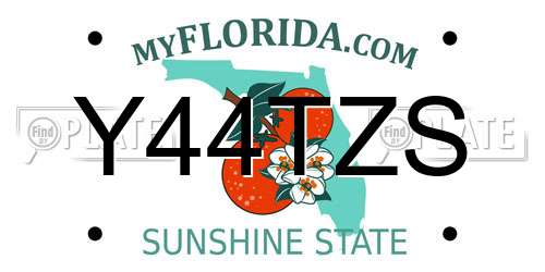 Y44TZS Florida License Plate