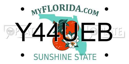 Y44UEB Florida License Plate