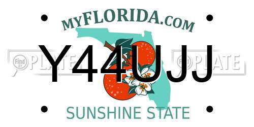 Y44UJJ Florida License Plate