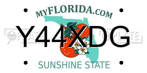 Y44XDG Florida License Plate