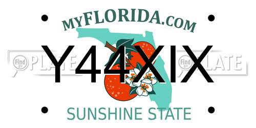 Y44XIX Florida License Plate