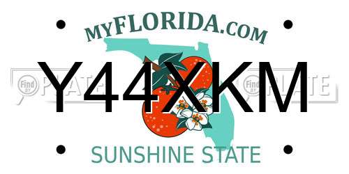 Y44XKM Florida License Plate