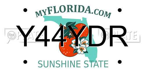 Y44YDR Florida License Plate