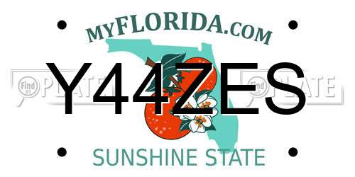 Y44ZES Florida License Plate