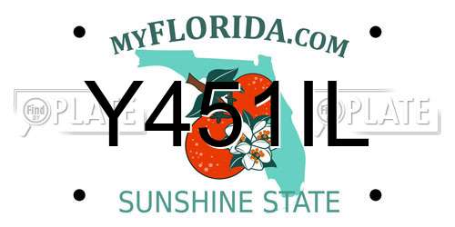 Y451IL Florida License Plate