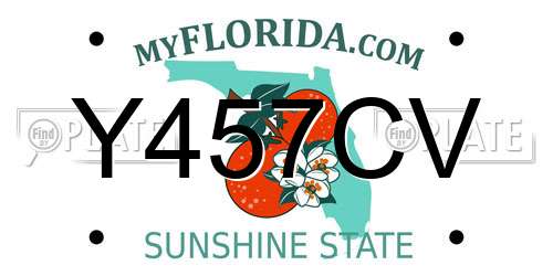 Y457CV Florida License Plate
