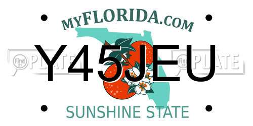 Y45JEU Florida License Plate