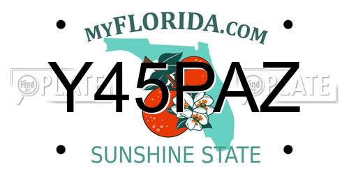 Y45PAZ Florida License Plate