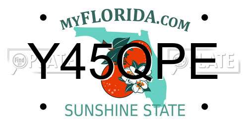 Y45QPE Florida License Plate