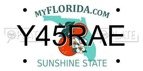 Y45RAE Florida License Plate