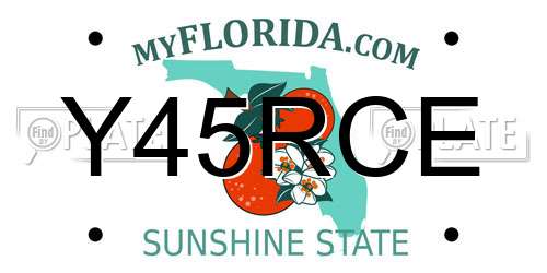Y45RCE Florida License Plate
