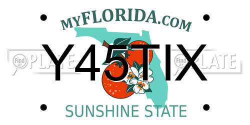 Y45TIX Florida License Plate