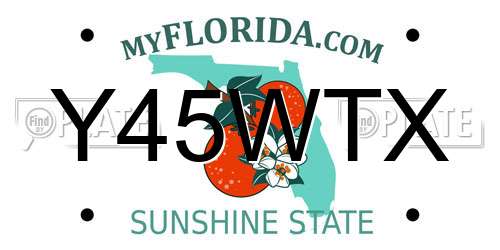 Y45WTX Florida License Plate