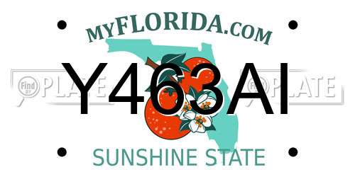 Y463AI Florida License Plate