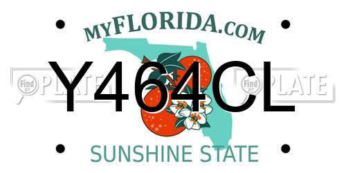 Y464CL Florida License Plate