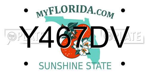 Y467DV Florida License Plate