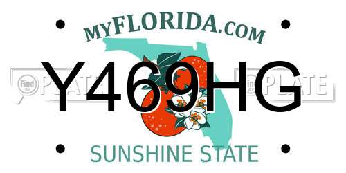 Y469HG Florida License Plate