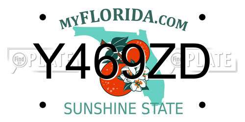 Y469ZD Florida License Plate
