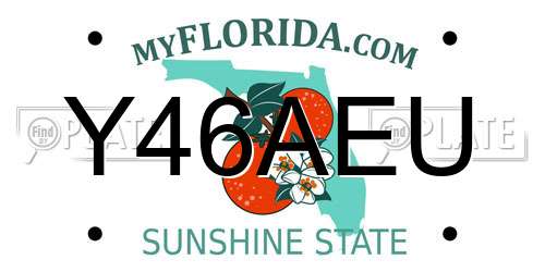 Y46AEU Florida License Plate