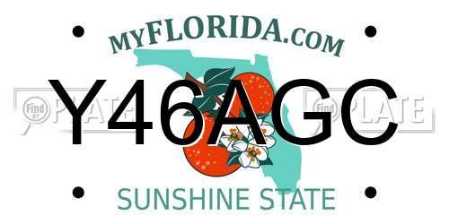 Y46AGC Florida License Plate
