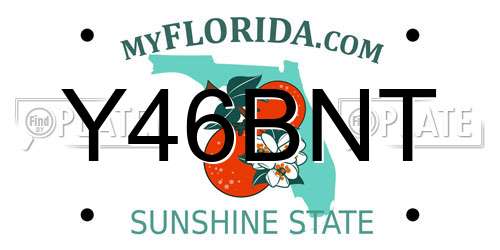 Y46BNT Florida License Plate