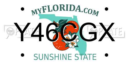 Y46CGX Florida License Plate