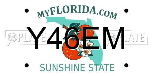 Y46EM Florida License Plate
