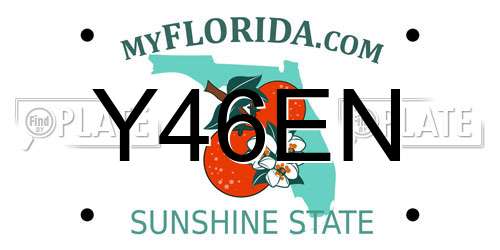 Y46EN Florida License Plate
