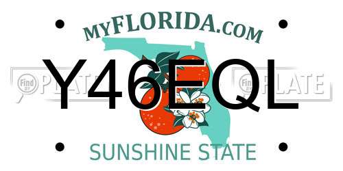 Y46EQL Florida License Plate