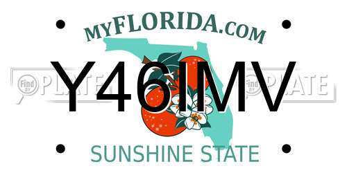 Y46IMV Florida License Plate