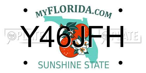 Y46JFH Florida License Plate