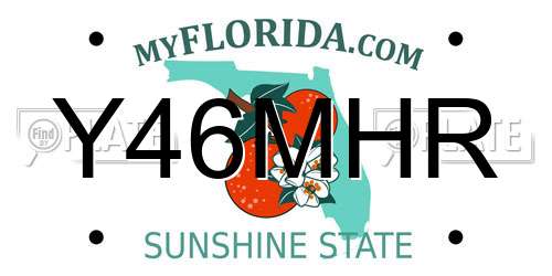 Y46MHR Florida License Plate