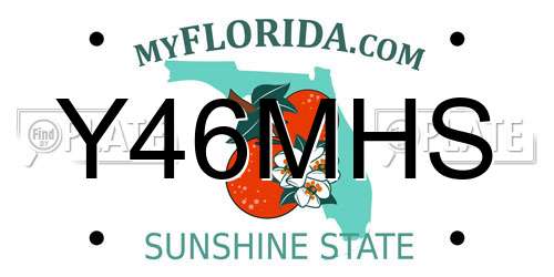 Y46MHS Florida License Plate
