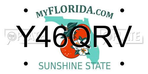 Y46QRV Florida License Plate