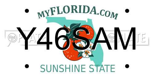 Y46SAM Florida License Plate