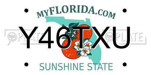 Y46TXU Florida License Plate