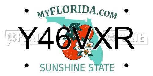 Y46VXR Florida License Plate